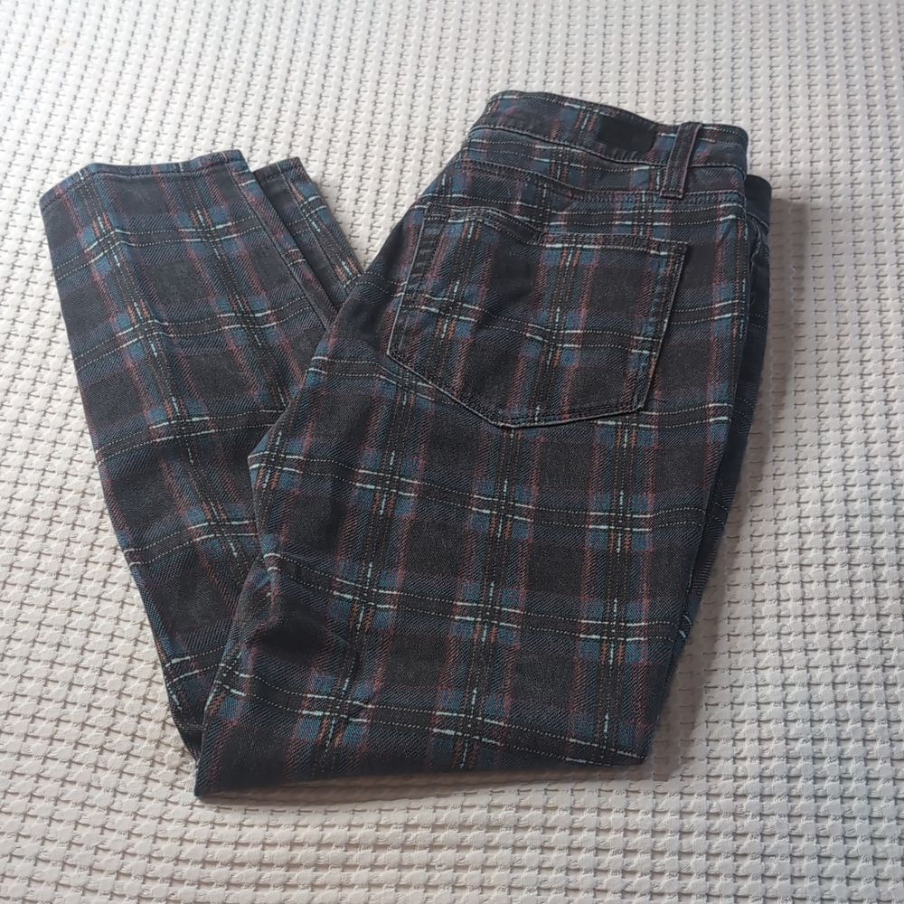 Paige Hoxton Ankle Black Atlantic Tartan Plaid jeans size 30